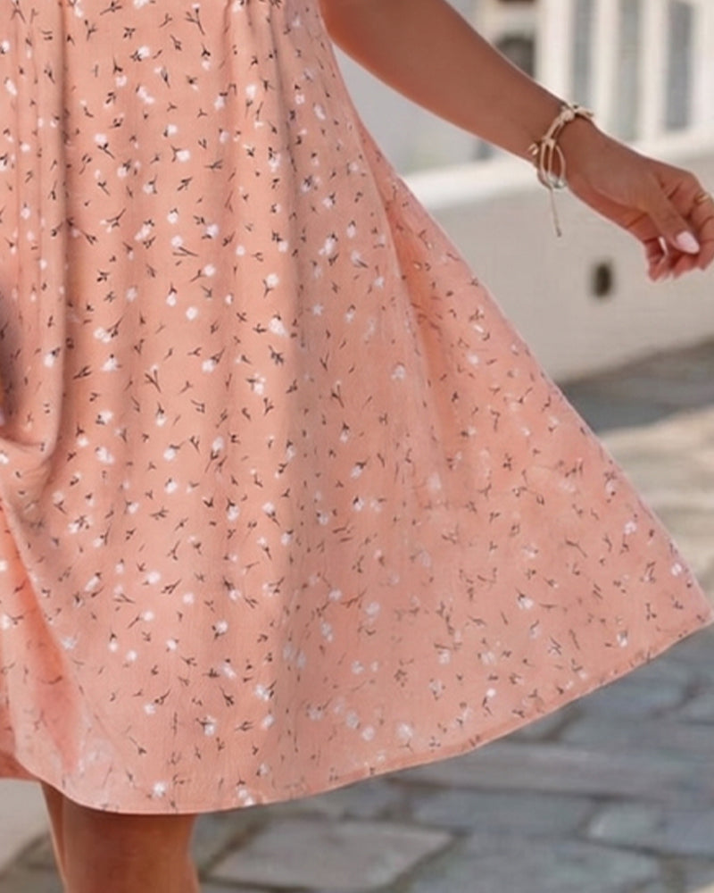 Robe Manches Ballon Fleurie Mini