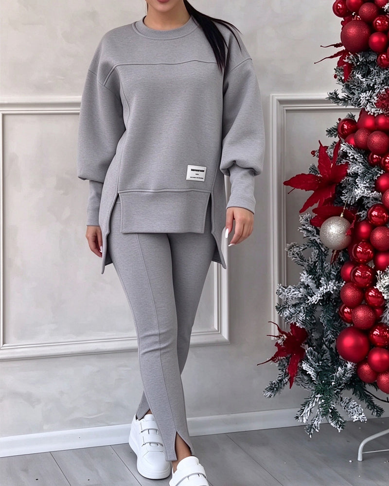 Ensemble Sweatshirt Imprimé Et Pantalon De Jogging