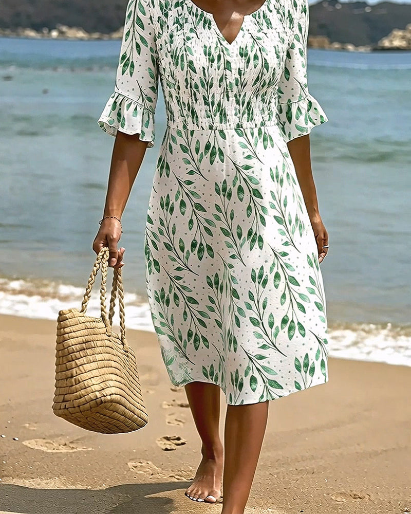 Robe Demi-Manches Imprimée