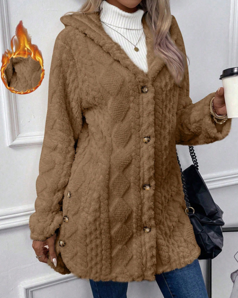 Manteau Uni Manches Longues
