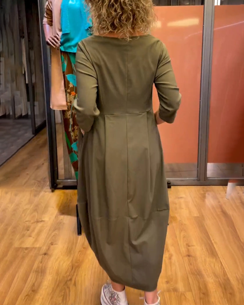 Robe à col rond et manches 2/3