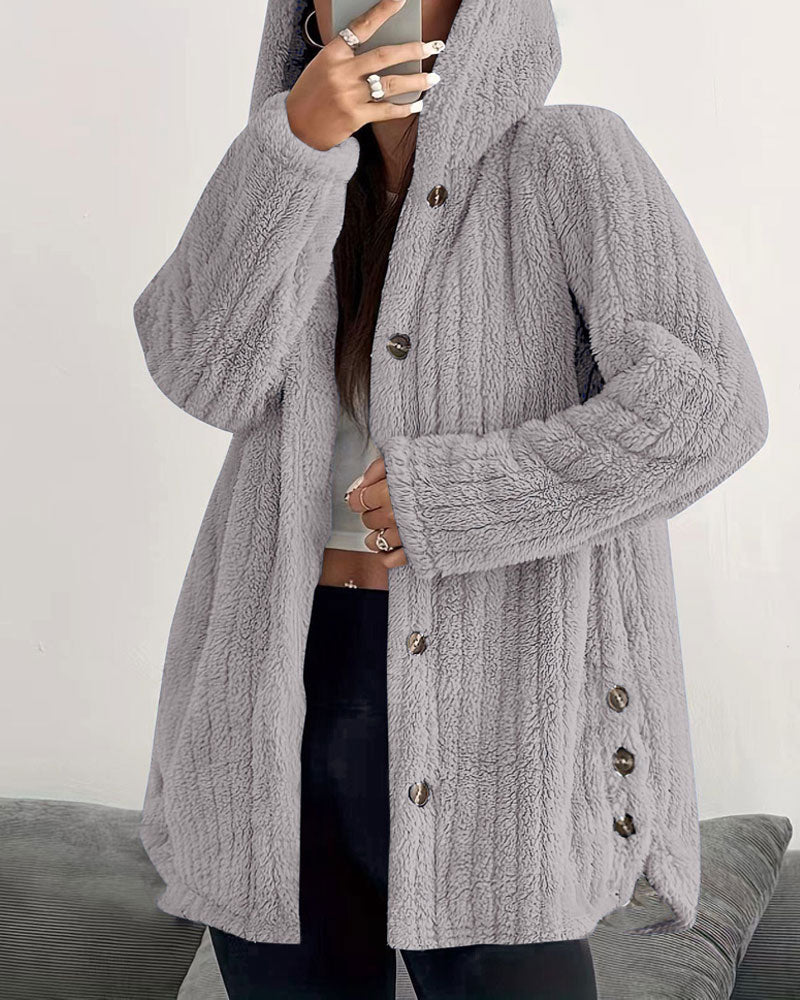 Manteau Uni Manches Longues