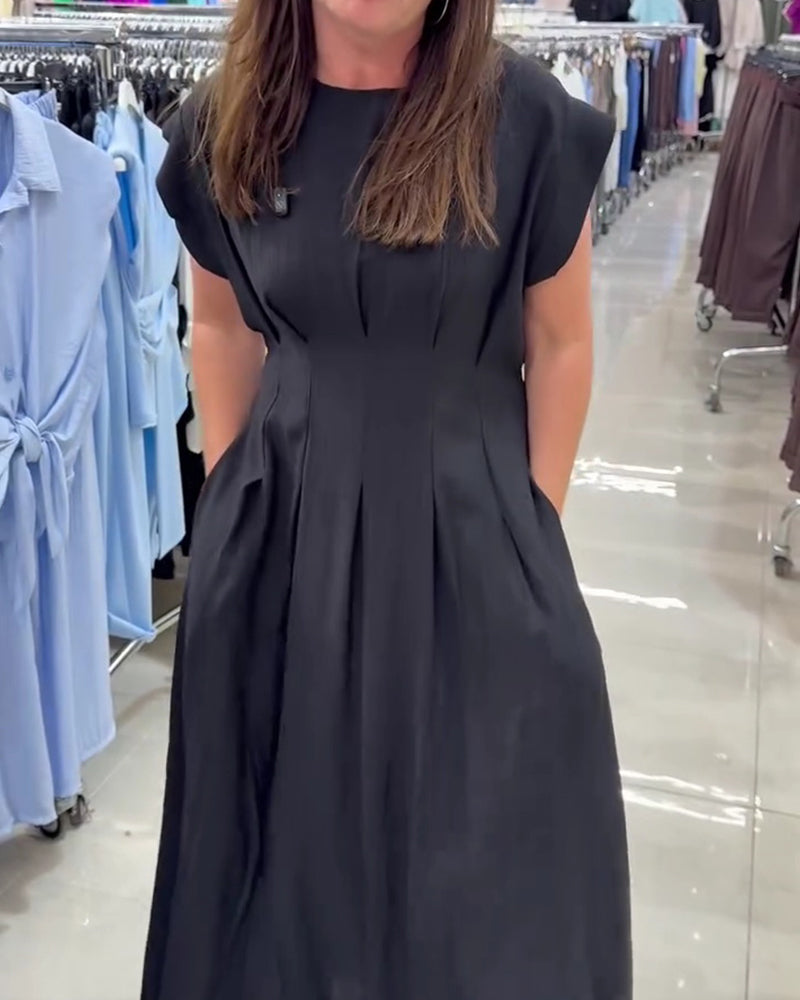 Robe Froncée Manche Volantée Taille