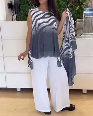 Débardeur Sans Manches Imprimé Zèbre