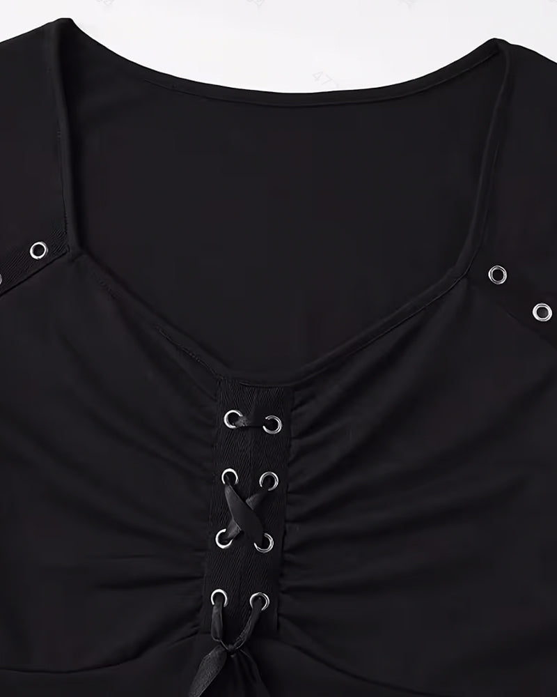 Blouse Uni Bretelles Croisées