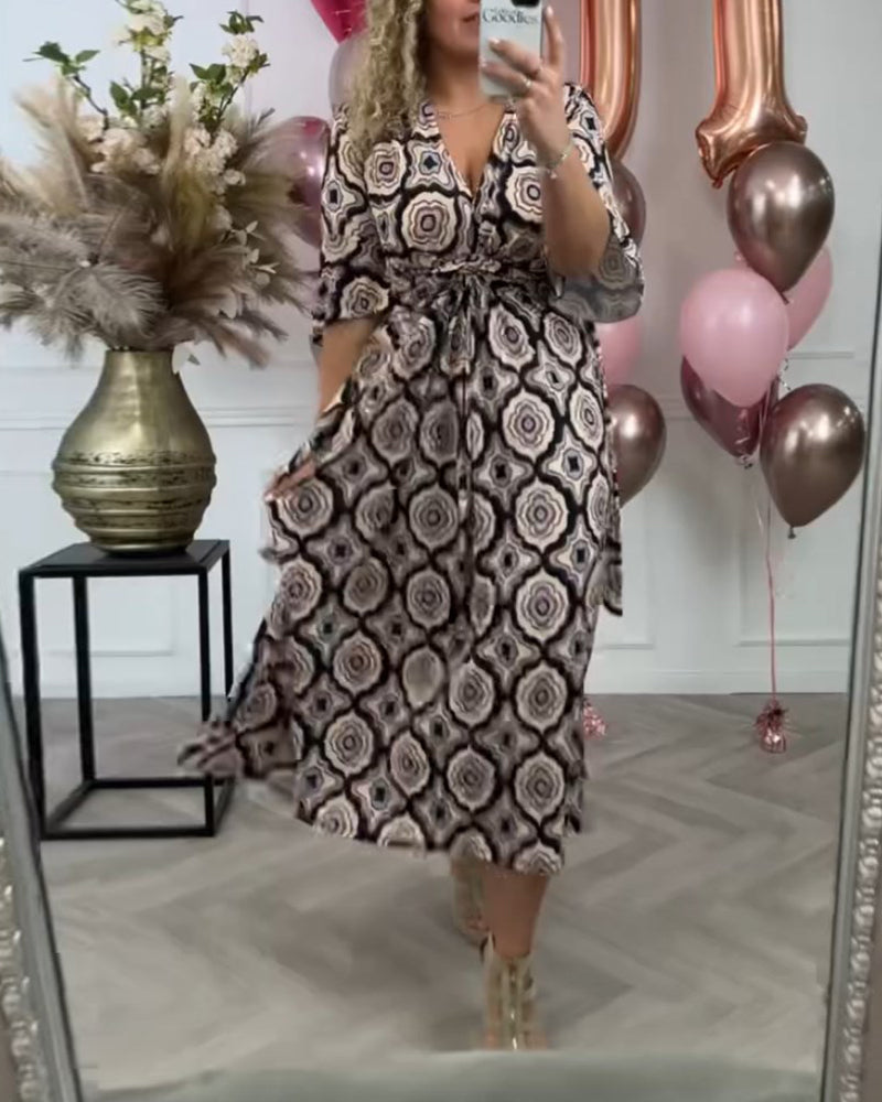 Robe décontractée imprimé ethnique pour femme