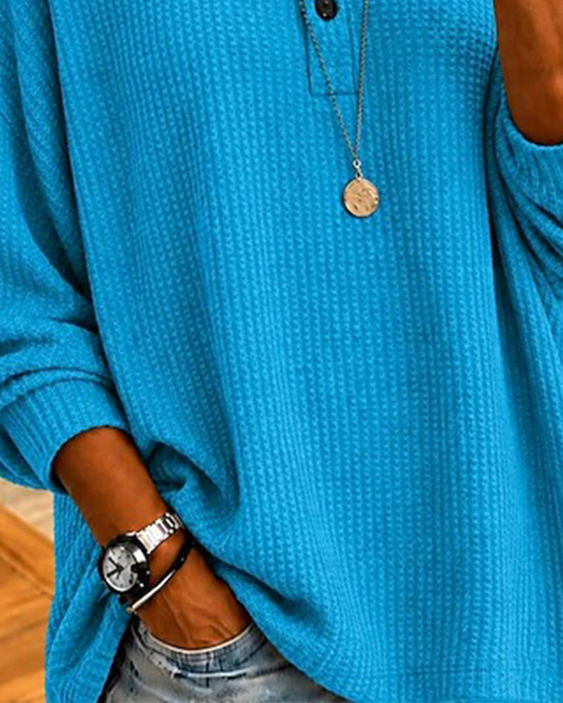 Blouse Gaufre Col Rond Ample