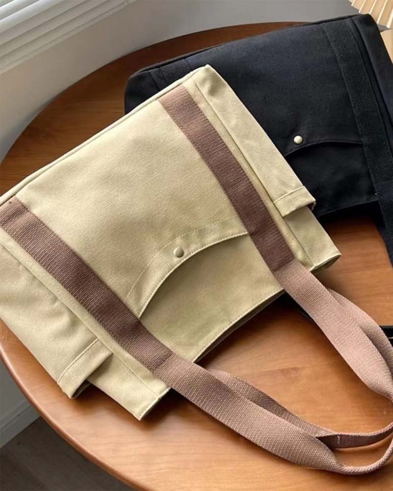 Sac en toile de grande capacité avec doubles poignées