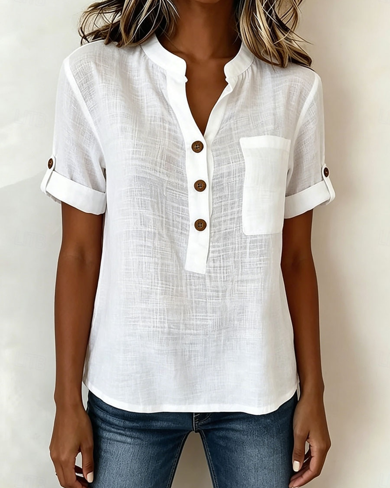 Chemisier Demi-Cardigan Manches Courtes