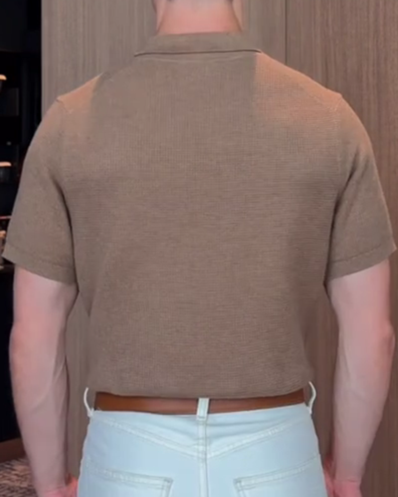 T-Shirt Homme Coupe Ample, Col Polo Décontracté