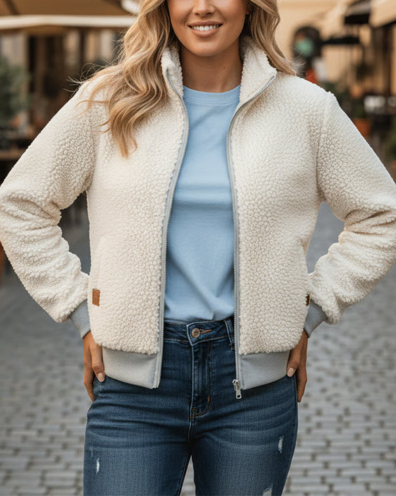 Veste Col Montant Polaire Fermeture Éclair