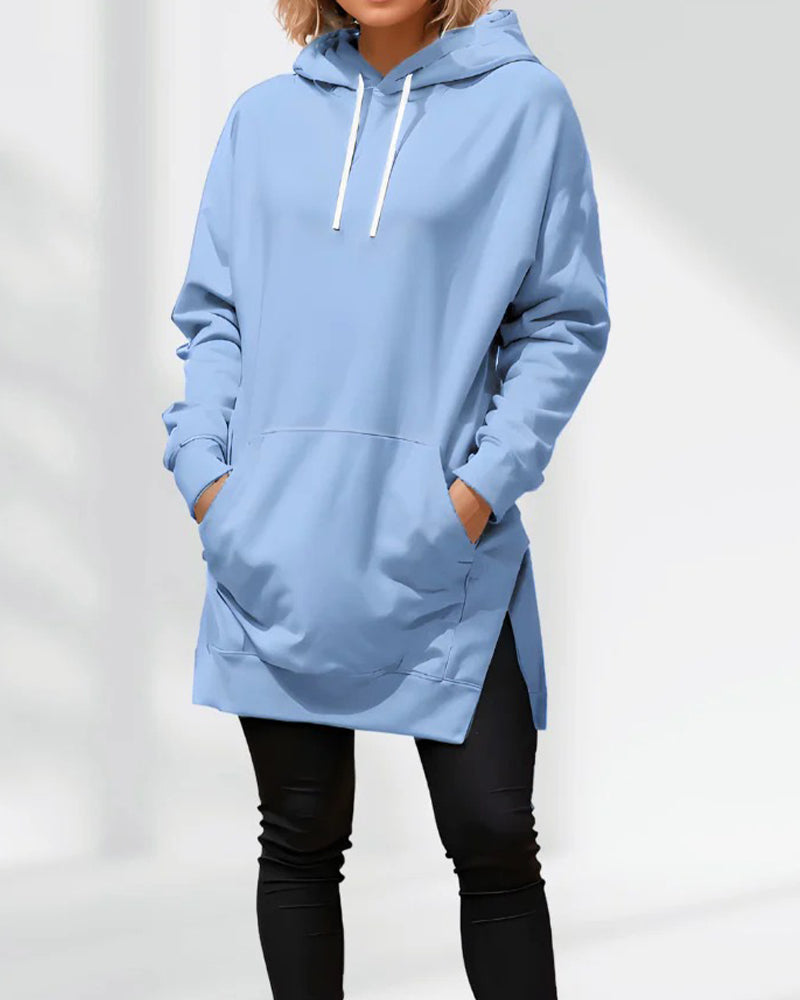 Hoodie Unie Coupe Ample Cordon De Serrage