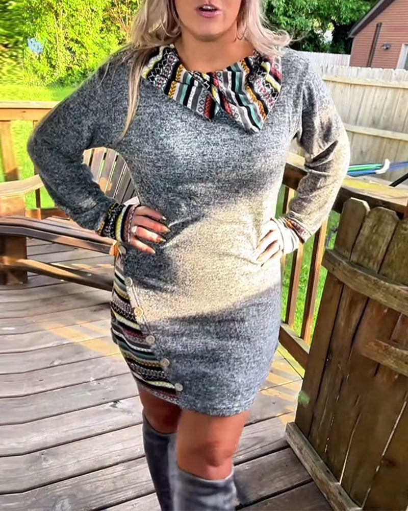 Robe à imprimé boutons rétro