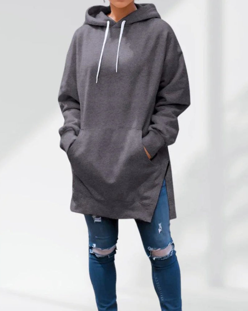 Hoodie Unie Coupe Ample Cordon De Serrage
