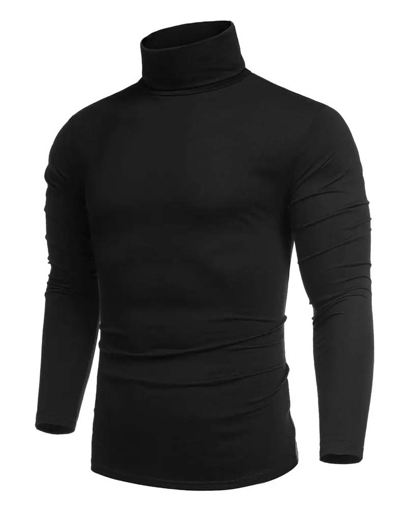 Blouse Col Haut Slim Fit Unie Homme