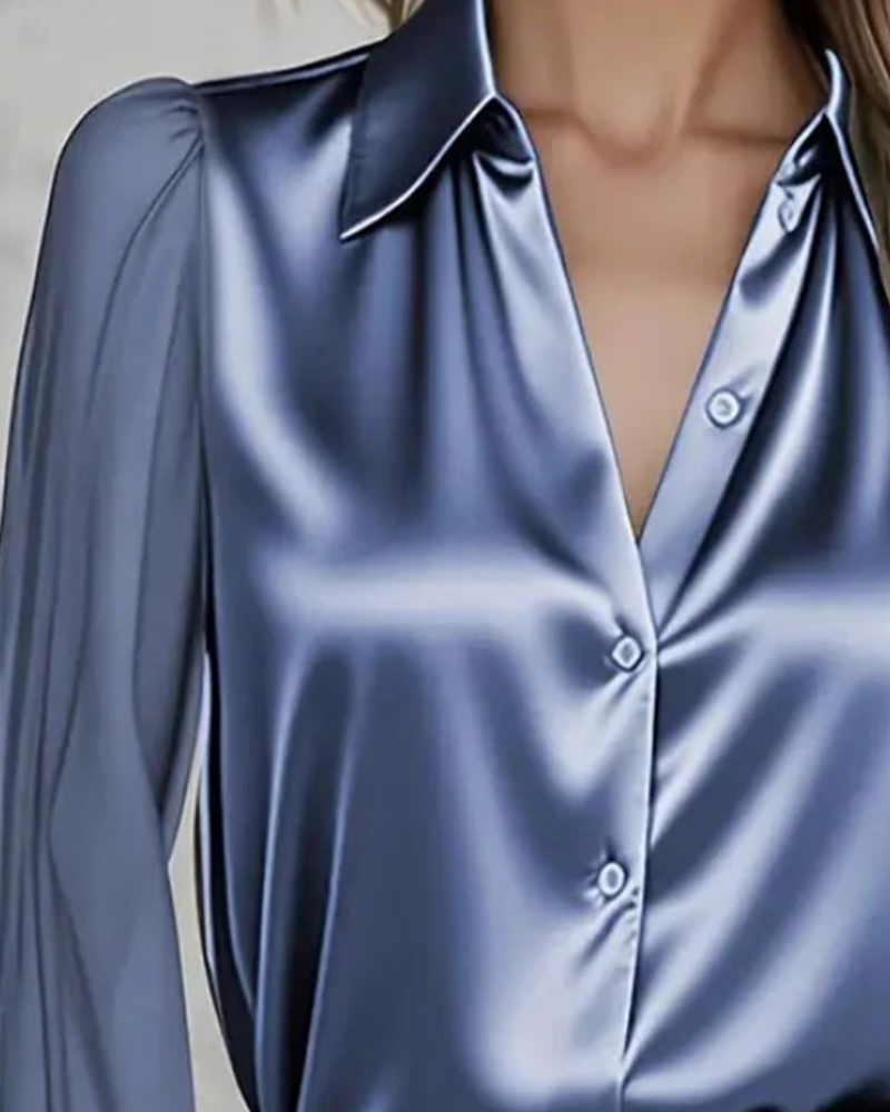 Chemise Revers Manche Longue Unie