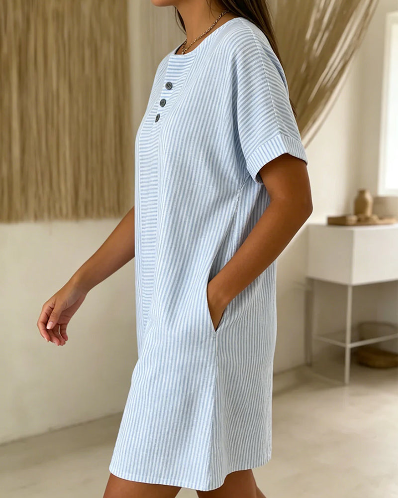 Robe Manches Courtes Shift