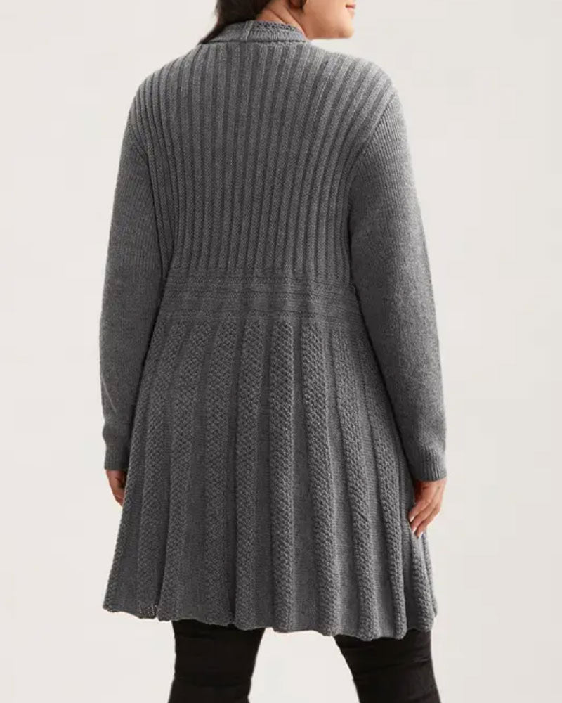 Cardigan Long Uni Décontracté