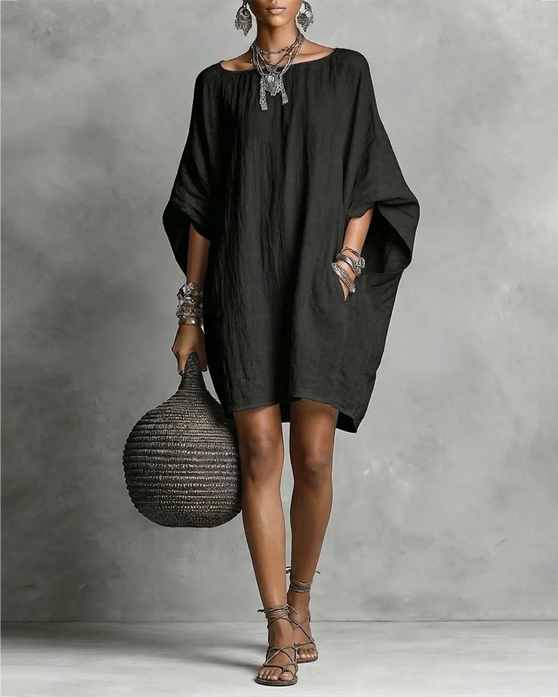 Robe Ample Manche Chauve-Souris Plus Taille