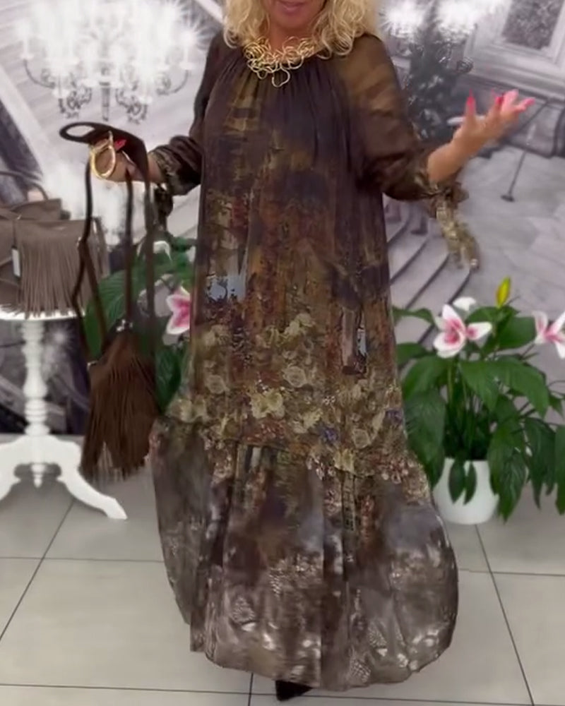 Robe Élégante Imprimé Florale Longue