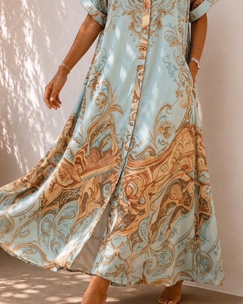 Robe Col De Chemise Bouton Lâche