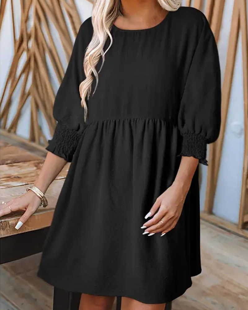 Robe Femme Unie Cintrée À La Taille