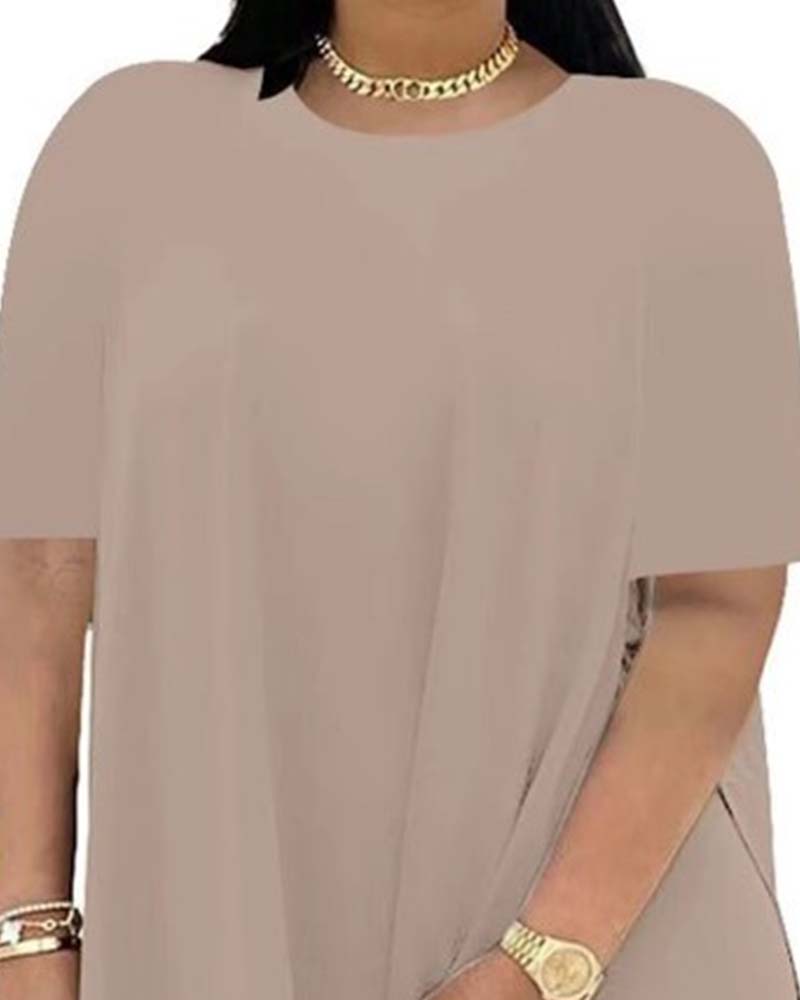 Ensemble Uni Ample Manches Courtes Pantalon
