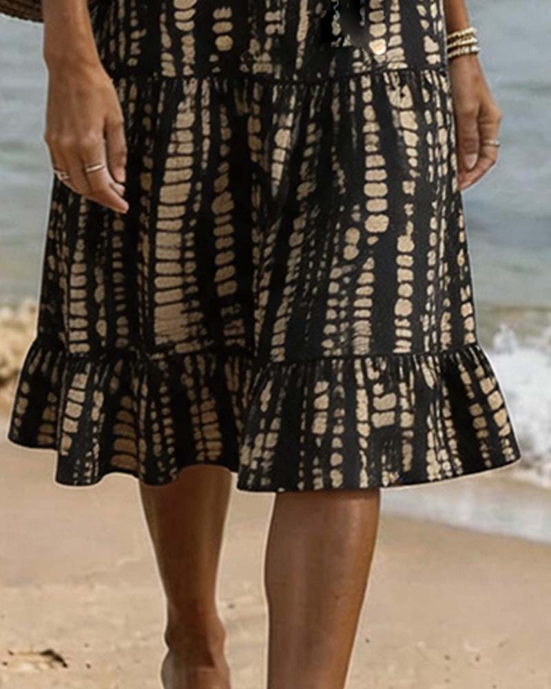 Robe Décontractée Col V Imprimée