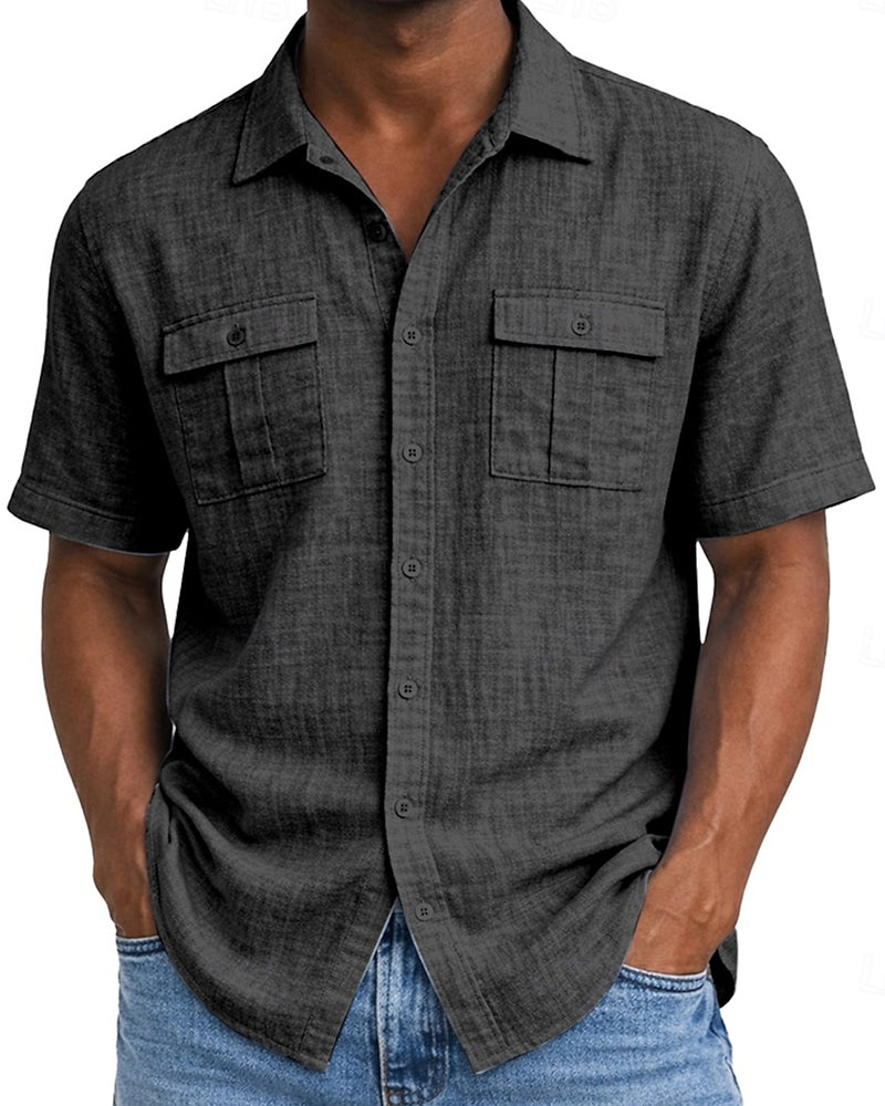 Chemise Homme Poche Manche Courte