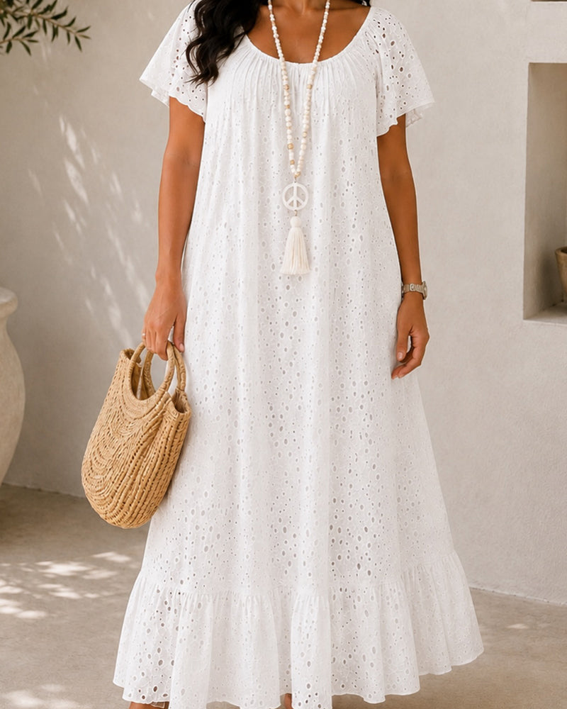 Robe Évidée Manches Ballon Longue