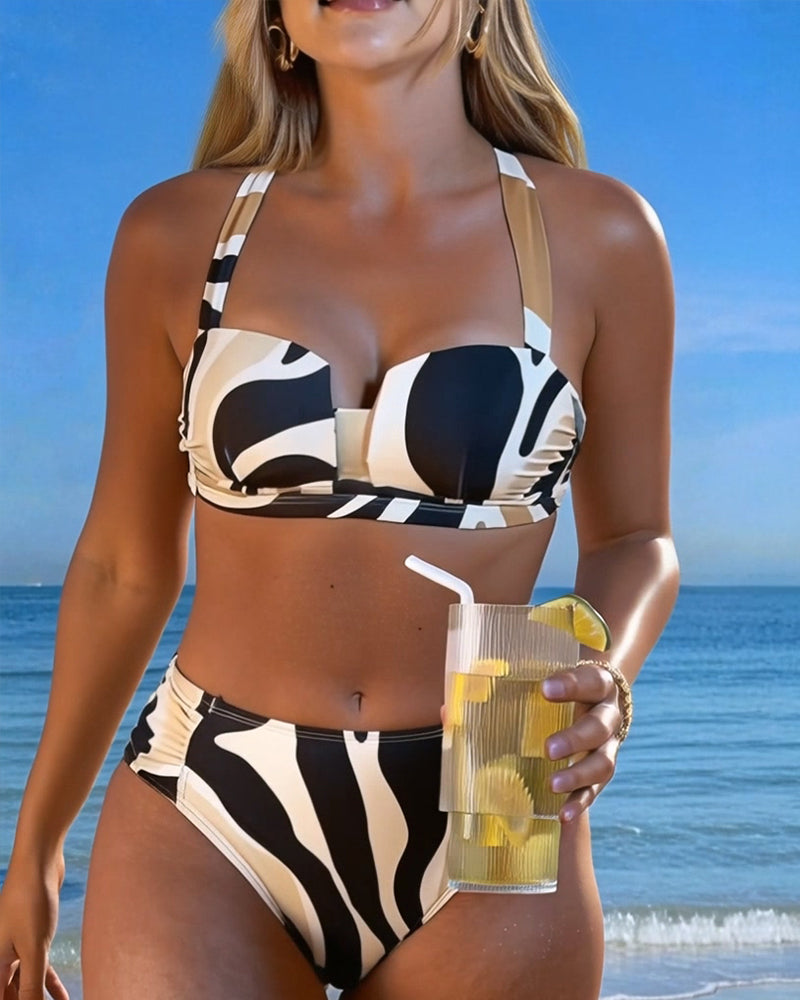 Bikini Vacances Imprimé Animal Sans Armatures