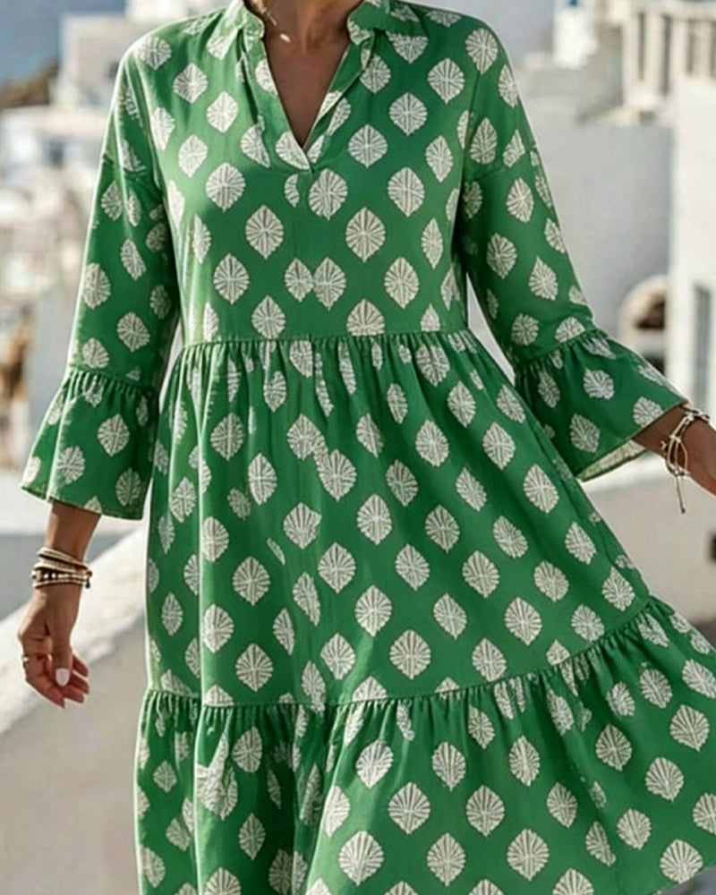 Robe Col V Imprimé