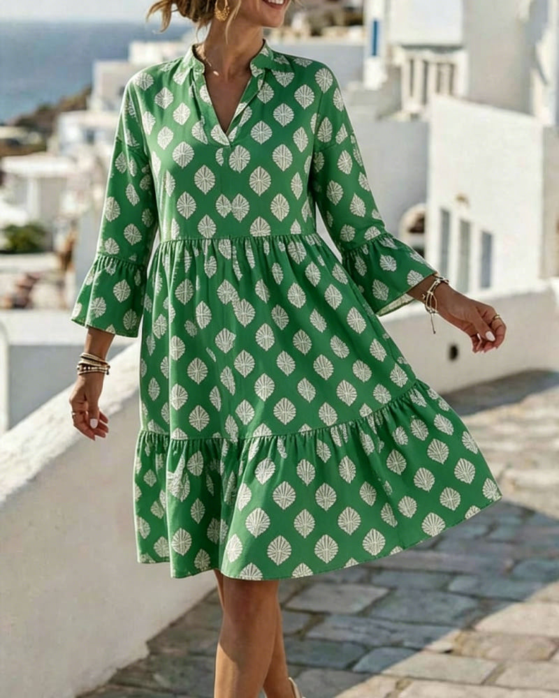 Robe Col V Imprimé