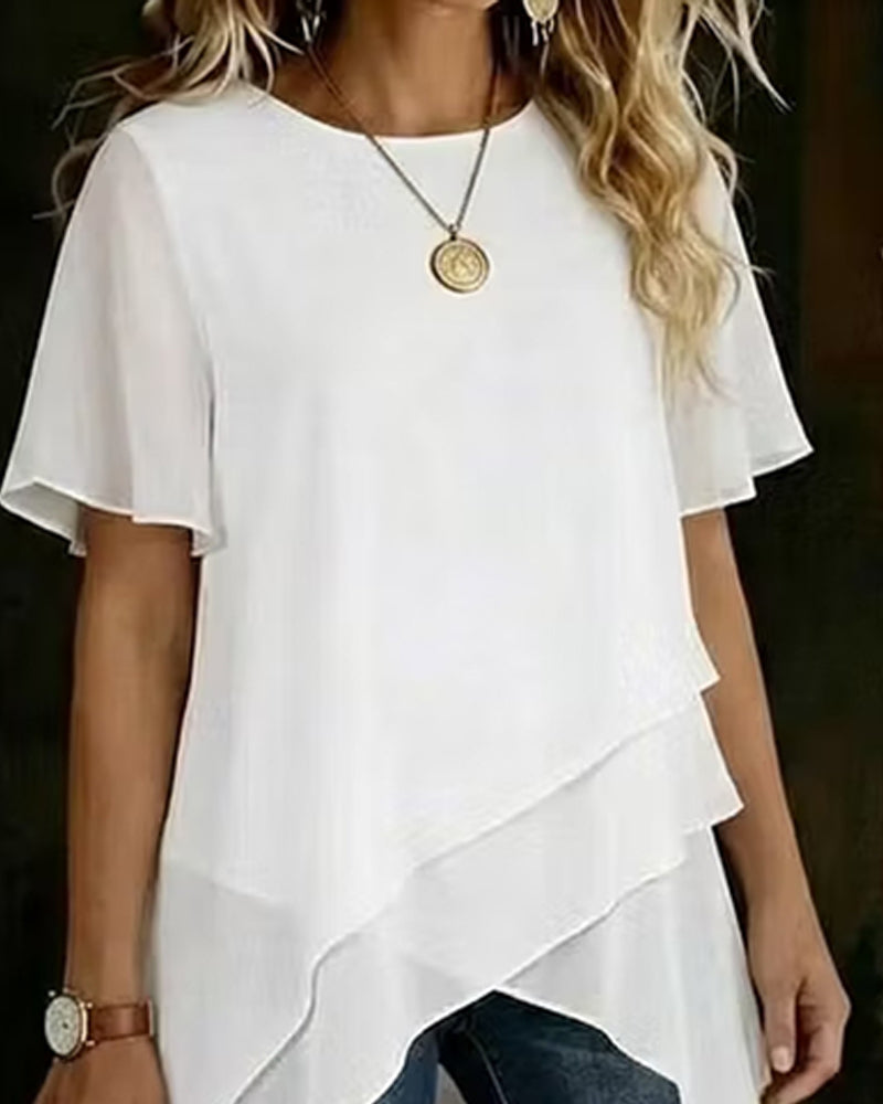 Blouse Irrégulière Double Couche