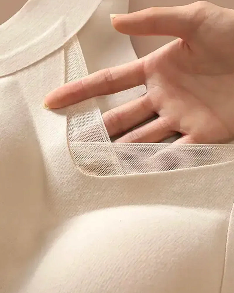 Débardeur Col Carré Unie Soutien-Gorge Intégré