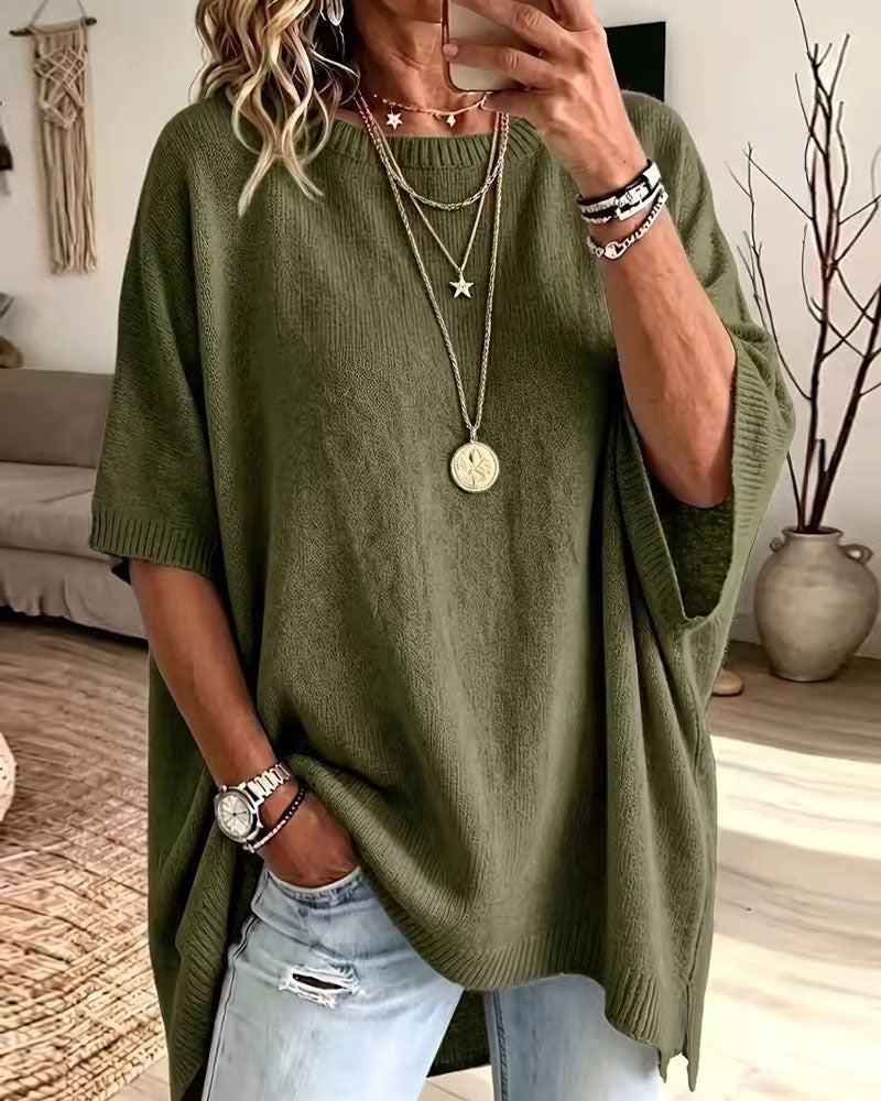 Pull Décontracté Col Rond Uni