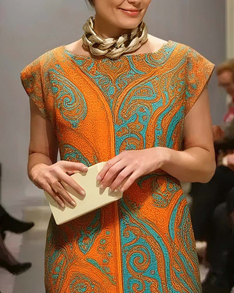 Robe Décontractée Manches Papillon Droite