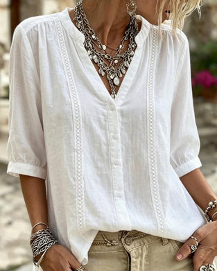 Blouse Uni Manches Mi-longues
