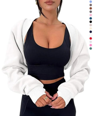 Sweatshirt Court Avec Cape Et Capuche