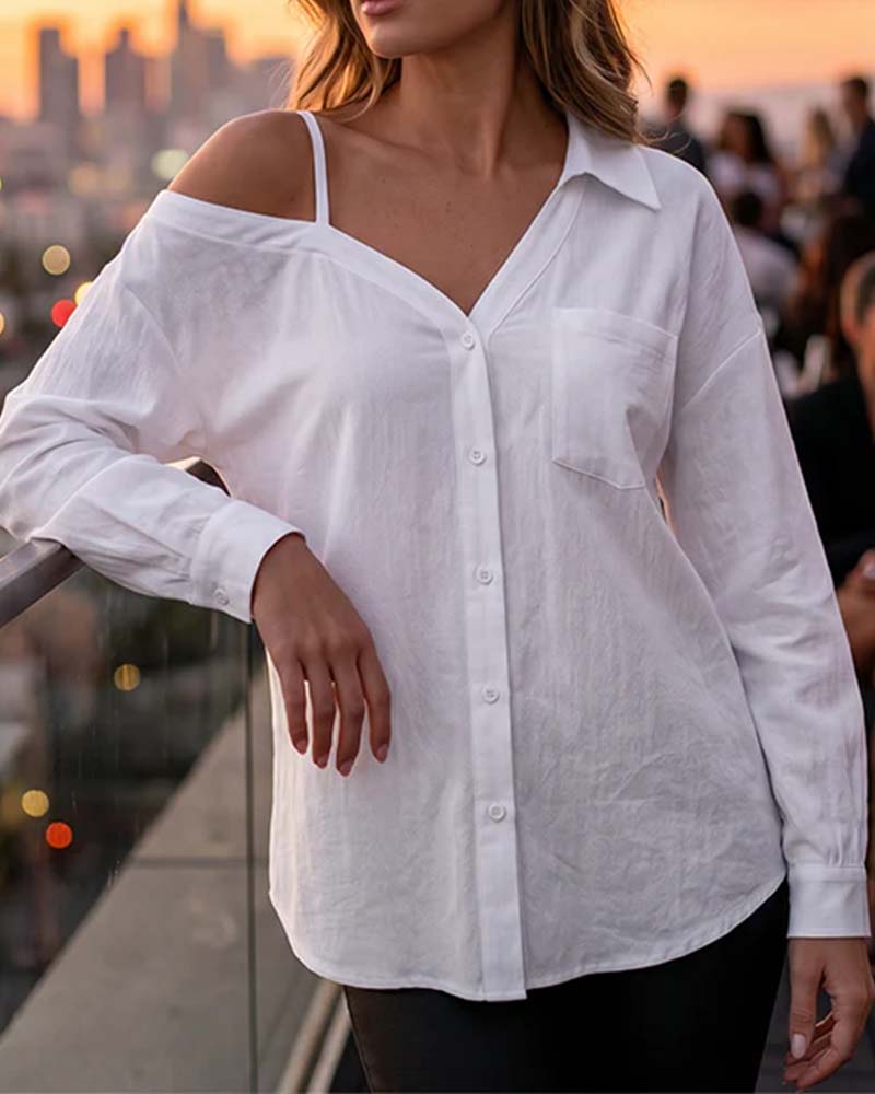 Chemise Une Épaule Texturée Cami