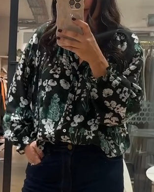 Blouse Décontractée Manches Longues Imprimée