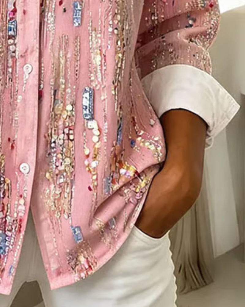 Chemise Colorée Revers Manche Longue