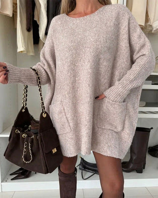 Pull Col Rond Pull Poche Loose