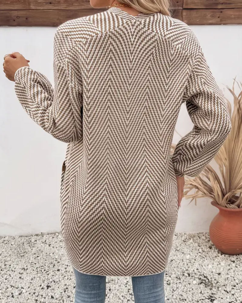 Cardigan Poches Long Pull