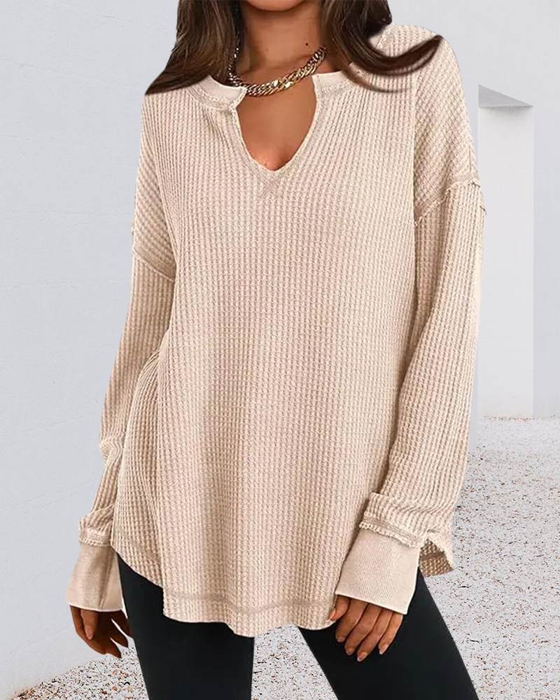 Haut Gaufre Henley Manche Longue