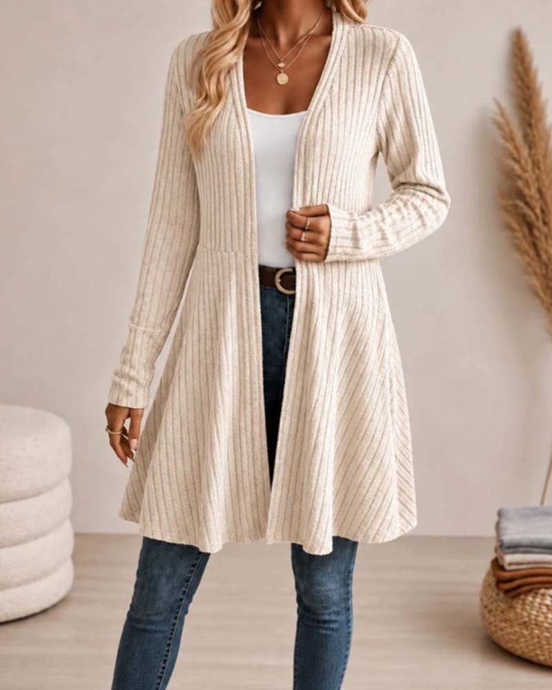 Veste Unie Décontractée Manche Longue