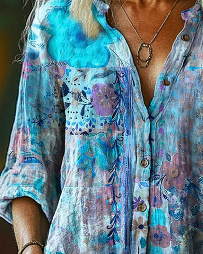 Chemise Artistique Imprimé Fleuri