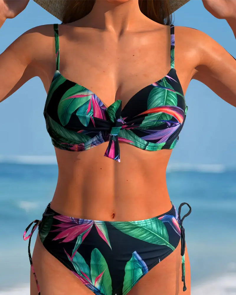 Maillot de bain Imprimé Bretelles de Soutien-gorge Triangle