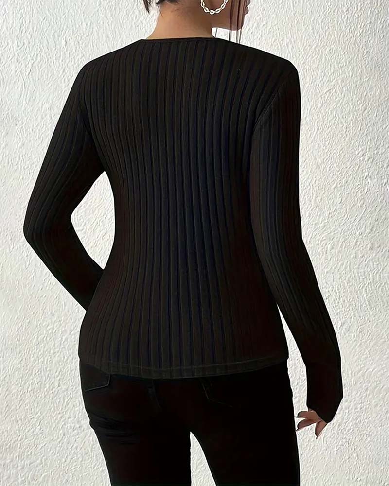 Blouse Col V Manches Longues