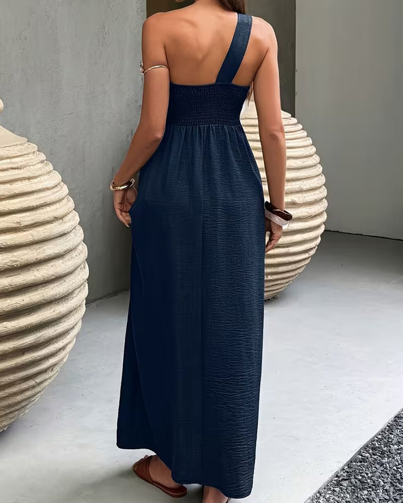 Robe Une Épaule Drapée Resort